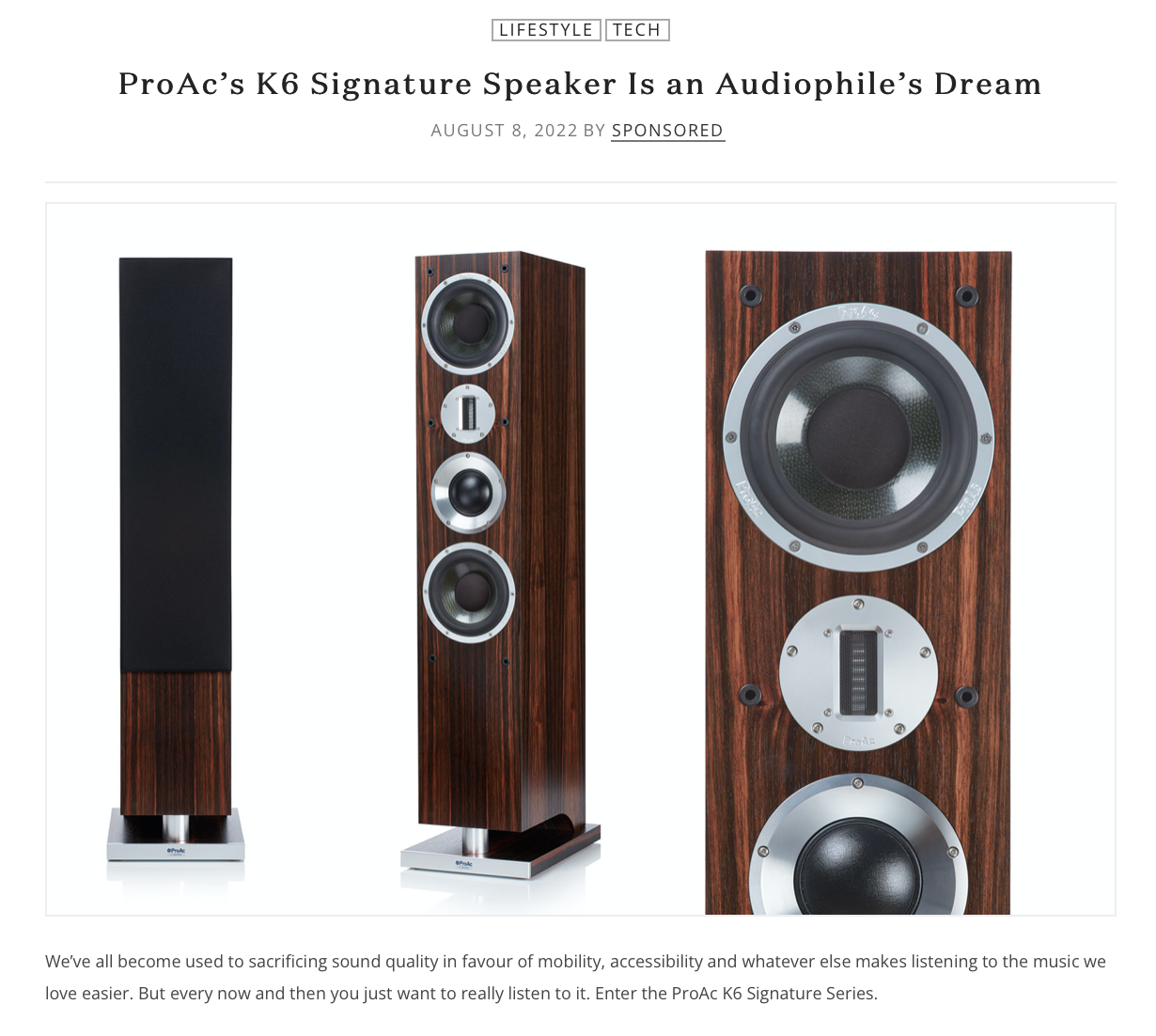 ProAc K6 Signature speakers review